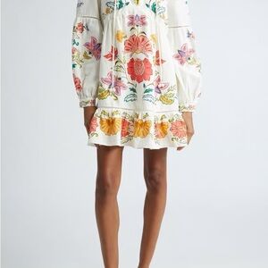 Elegant Floral Embroidered Long Sleeve Dress